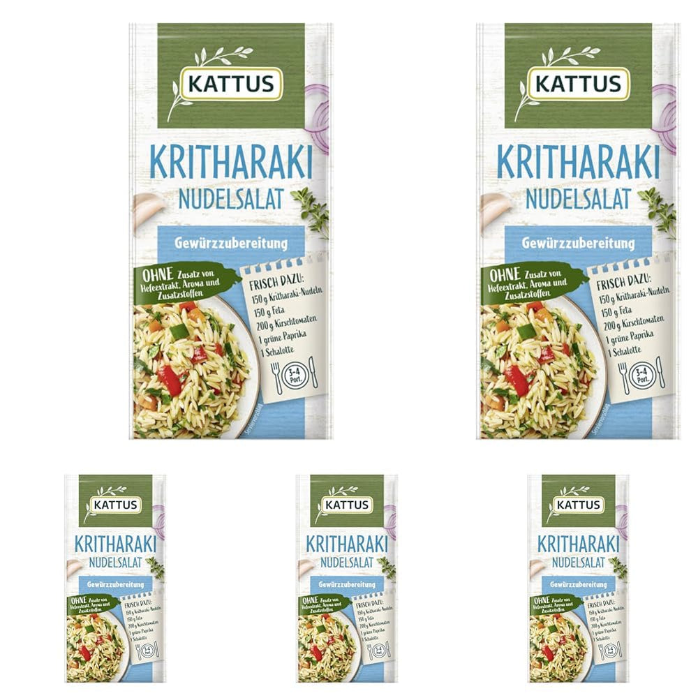 - Kritharaki-Nudelsalat Gewürzzubereitung | Gewürz für 3-4 Portionen | Ohne Zusatz von Hefeextrakt, Aroma und Zusatzstoffen | 12 g im Beutel