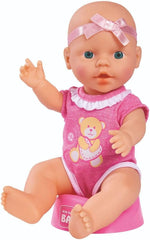 Simba 105030069 - New Born Baby Doll, păpușă din vinil cu funcție de băut și hrănit, cu certificat de naștere și accesorii, 4 bucăți, 30 cm, păpușă, de la 3 ani Papusi Naty Shop