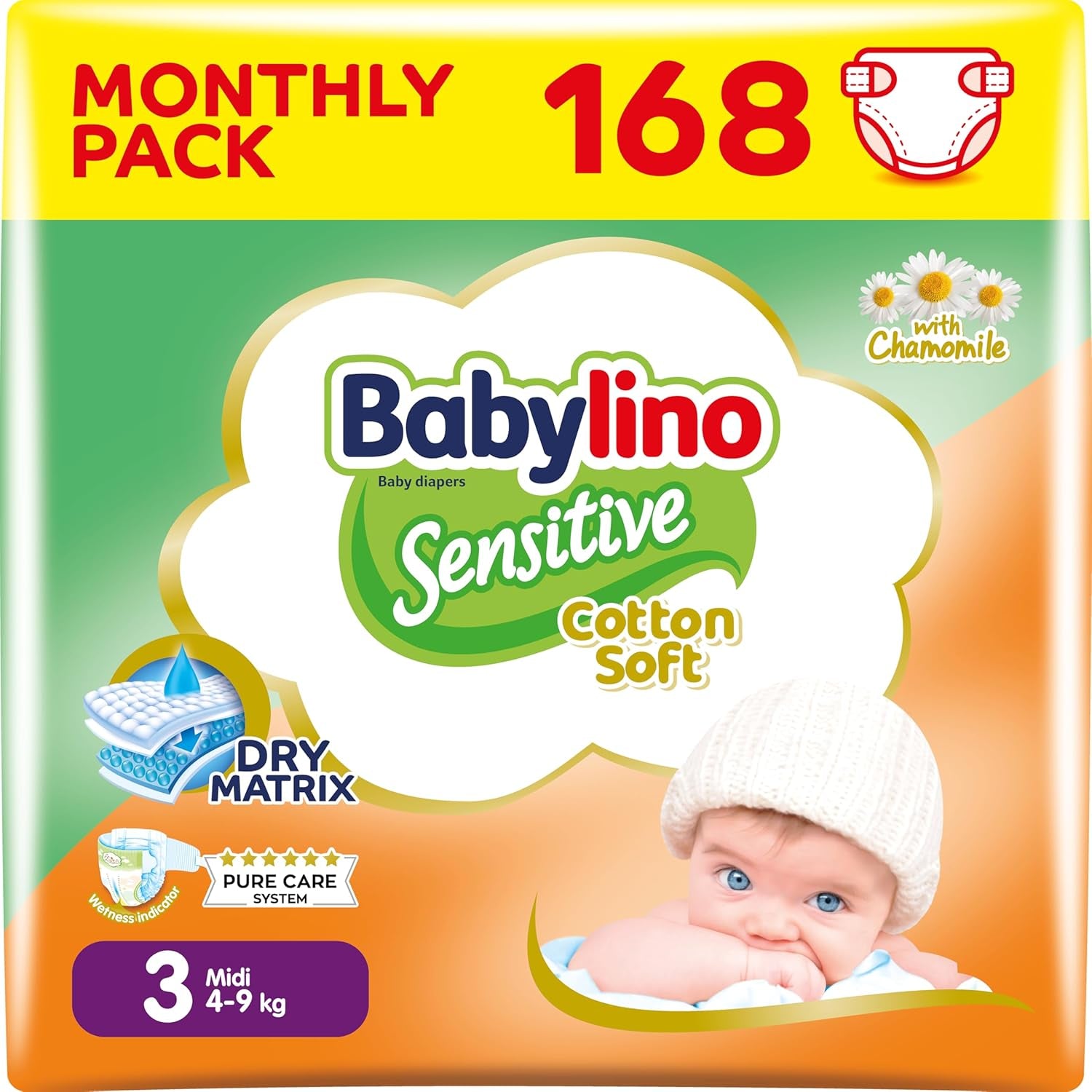 Scutece pentru bebeluși Sensitive, mărimea 1, nou-născuți (2-5 kg), 26 bucăți