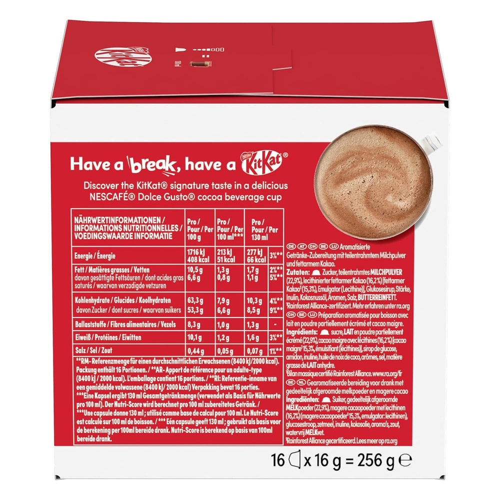 NESCAFÉ DOLCE GUSTO Kit Kat Kakaokapseln 3er Pack (3 x 16 Kapseln)