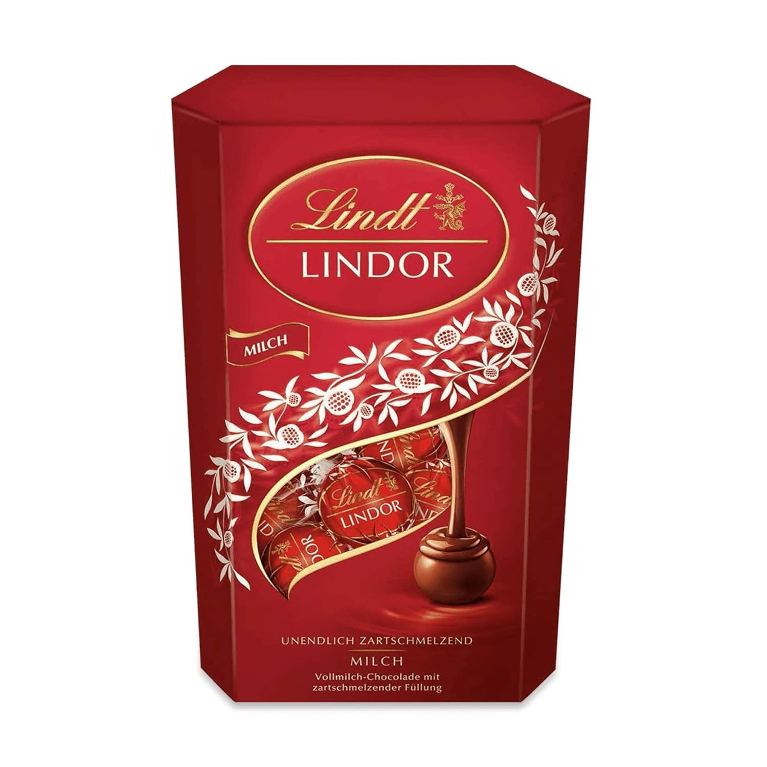 Ciocolată Lindt | Cornet de ciocolată cu lapte LINDOR | 500g | 38 de bile de ciocolată cu lapte cu umplutură care se topește în gură | Cadou de ciocolată