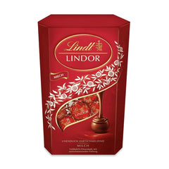 Ciocolată Lindt | Cornet de ciocolată cu lapte LINDOR | 500g | 38 de bile de ciocolată cu lapte cu umplutură care se topește în gură | Cadou de ciocolată