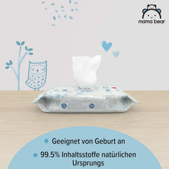 Șervețele ultrasensibile pentru bebeluși Mama Bear, fără parfum Naty Shop
