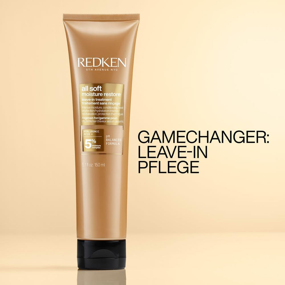 Mască de păr Redken cu acid hialuronic pentru păr uscat, anti-frizz și protecție termică până la 230° C, All Soft Moisture Restore Leave-In Mask, 1 x 150 ml Masca de par Naty Shop
