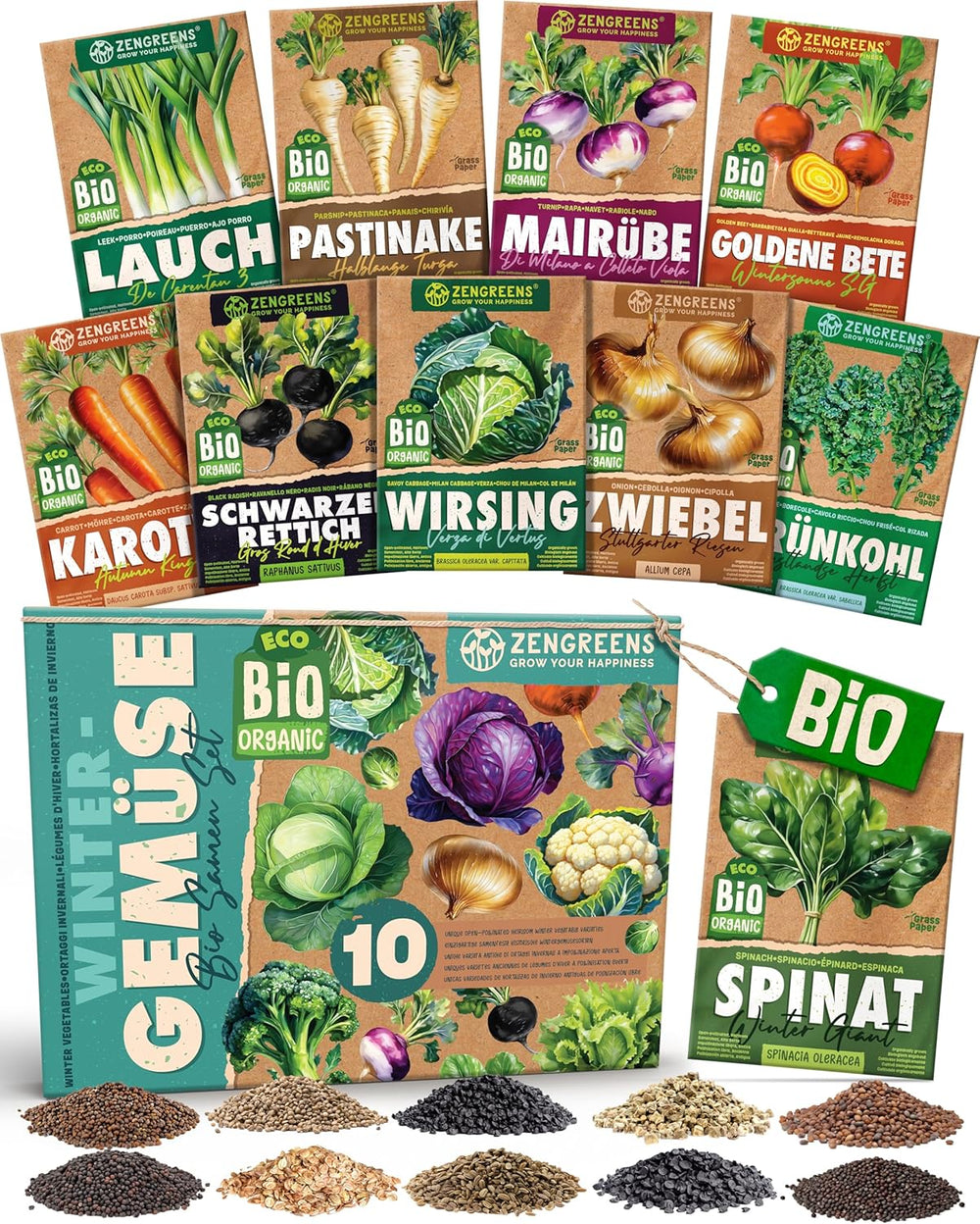 Semințe de busuioc organice într-un set de 6 - 6 semințe de busuioc pentru cultivare ușoară în grădină, balcon sau strat înălțat - semințe de plante - răsaduri