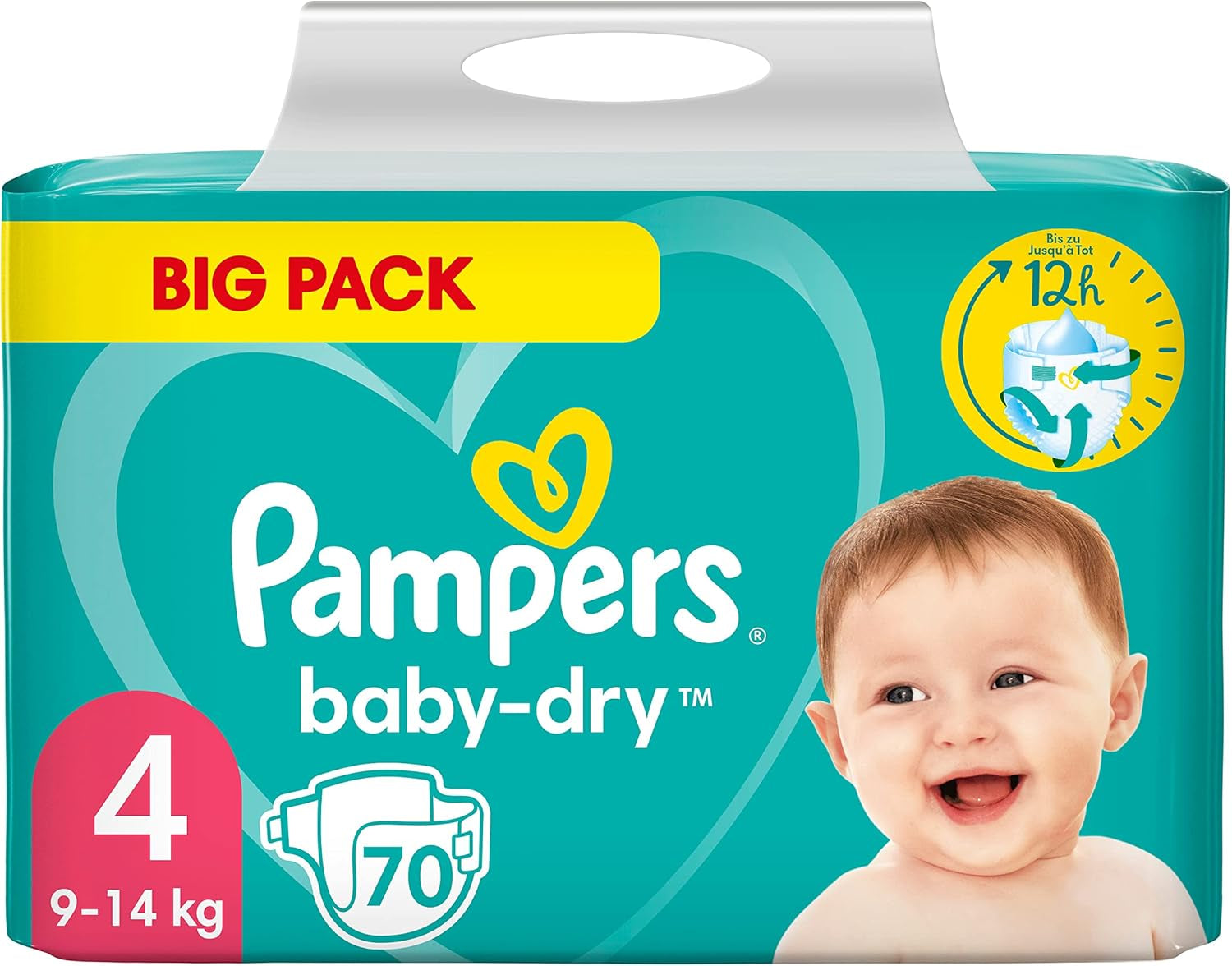 Pampers (Versiunea Veche), Chiloți, Mărimea 4, 9kg-15kg, Pachet de trei (1 x 88 scutece)