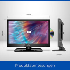 Televizor LED Cello C1920FSDE HD Ready de 19" (diagonală 47 cm), cu player DVD încorporat și tuner triplu DVBT2 S2, negru
