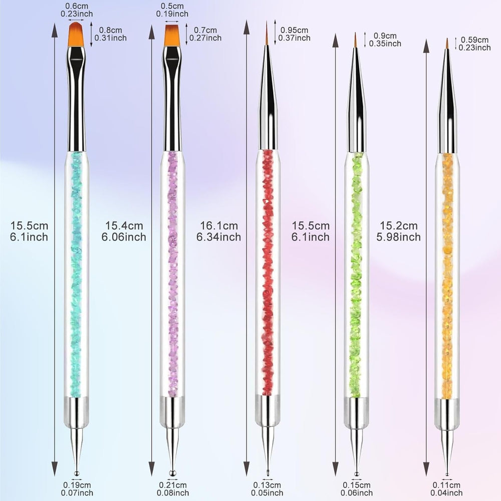 5 Stück Nagel Pinsel, Pinsel Für Gelnägel, Nageldesign Pinsel, Nail Art Dotting Tools, Für Herstellen Von Nagellack, Punktieren, Feinmalerei, DIY