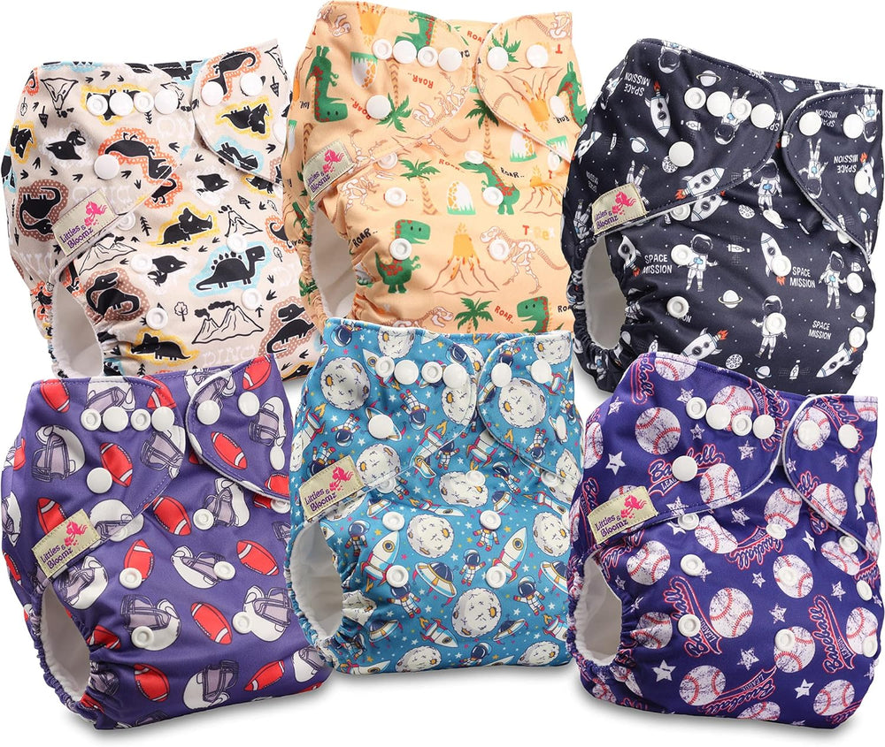 Scutec reutilizabil Littles and Bloomz FLP2-0406, cu capsă standard, 4 scutece