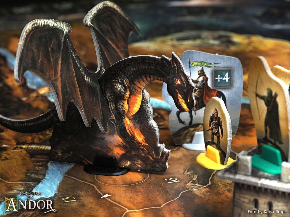 Kosmos 683122 Legendele din Andor - Big Box, joc de bază (Kennerspiel des Jahres 2013) și expansiuni suplimentare, Clasicul fantasy, joc de societate fantasy cooperativ, vârste de la 10 ani în sus