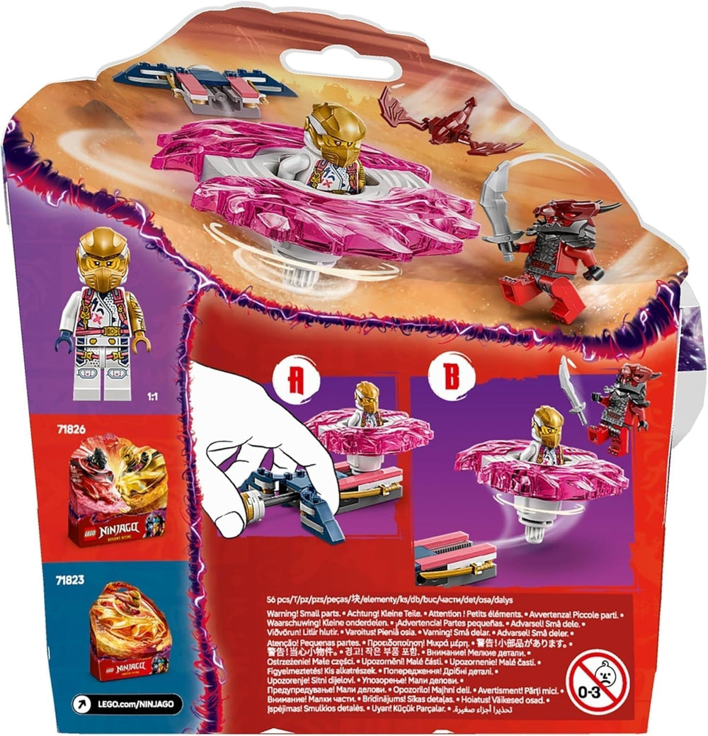 LEGO NINJAGO Sora's Dragon Spinjitzu Spinner - Jucărie Ninja de acțiune cu 2 minifigurine - Set de joacă mic pentru copii - Idee de cadou pentru băieți și fete de la 6 ani 71824 Seturi de constructie Besuche den LEGO-Store