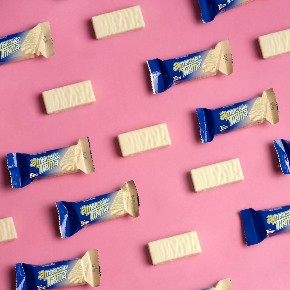 Tirma Mini Napolitane Ciocolată Albă | (16 unități x 13,5g), 216g | Umplutură delicată cu cremă | Non-OMG | Potrivit pentru vegetarieni | Ambalate individual | Gustare la pachet