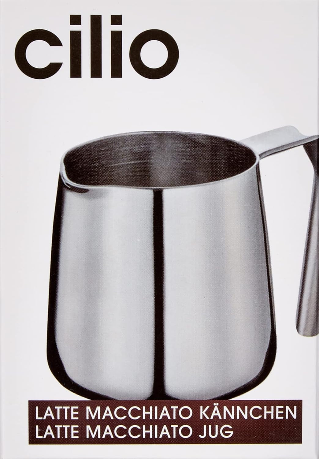 Cilio 0000201383 Carafă Latte Macchiato, Oțel inoxidabil, Argintiu, 6,4 x 7,4 x 7,6 cm