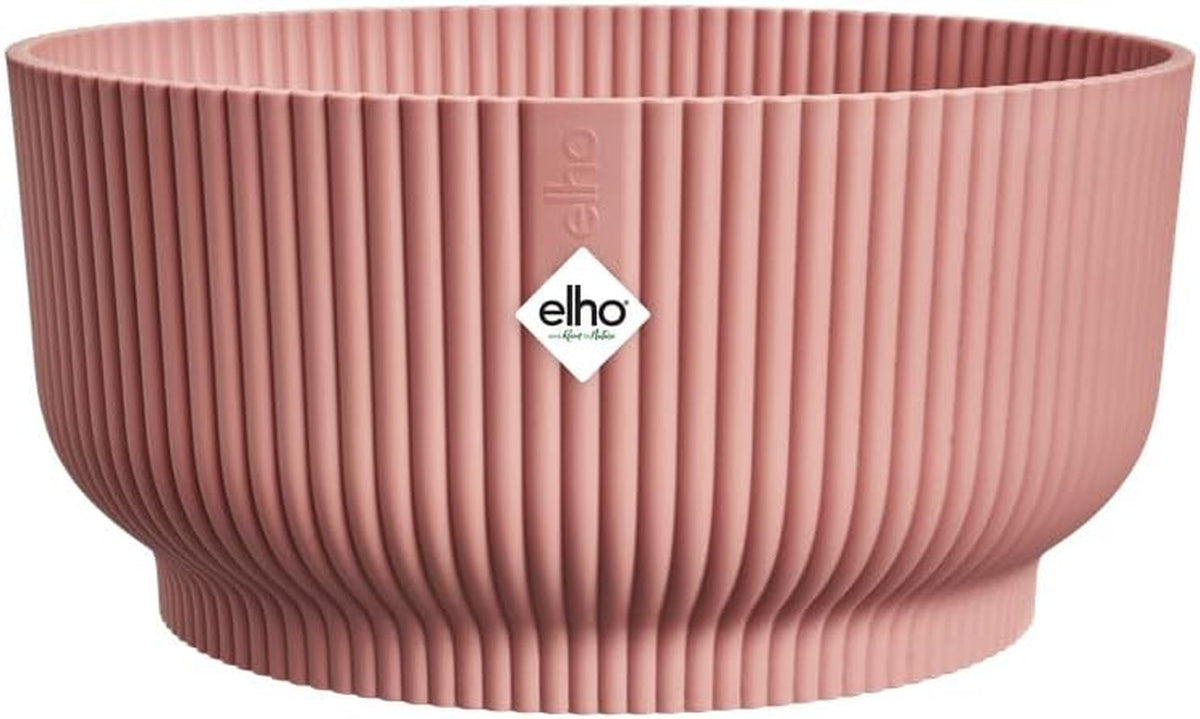 elho Vibes Fold Bowl 25 - Ghiveci de flori de interior - 100% plastic reciclat - Ø 24,9 x H 12,1 cm - Roz/Roz deschis