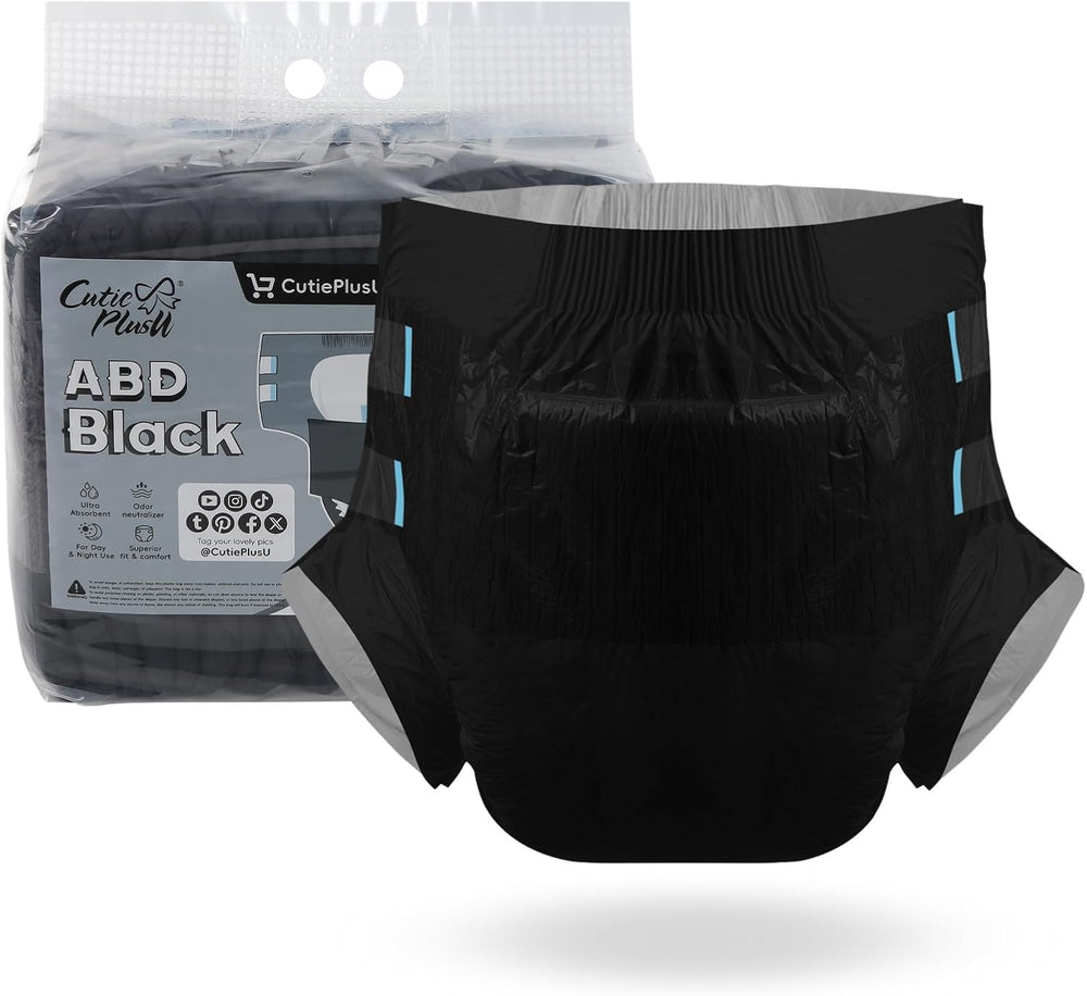 Scutece pentru adulți CutiePlusU, pachet de 10 chiloți de incontinență de unică folosință cu bucle pentru femei și bărbați, absorbție maximă peste noapte - Alb (Mărime medie 71-96 cm)