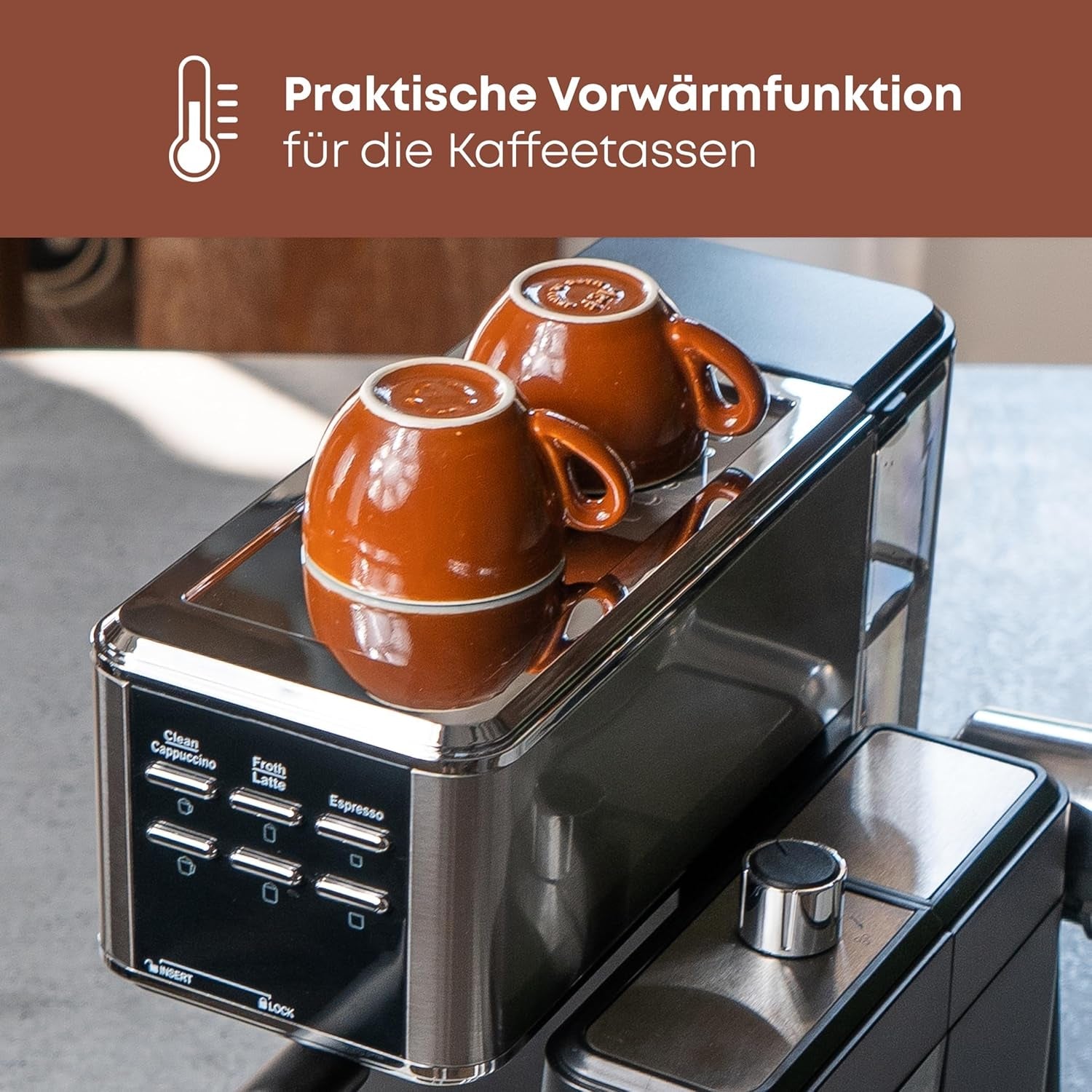 Espressor ProfiCook® 2 în 1 | pentru cafea măcinată și capsule compatibile Nespresso | portfiltru | 20 bar | sistem de lapte pentru latte și cappuccino | portfiltru pentru espresso | PC-ES 1266