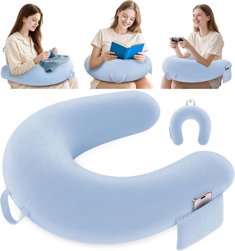 Pernă de gaming și citit, pernă de citit pentru stat pe pat/canapea/podea, pernă de hrănire/croșetat cu pernă de gaming mare și ergonomică, pernă de gamer pentru iPad/laptop - Negru