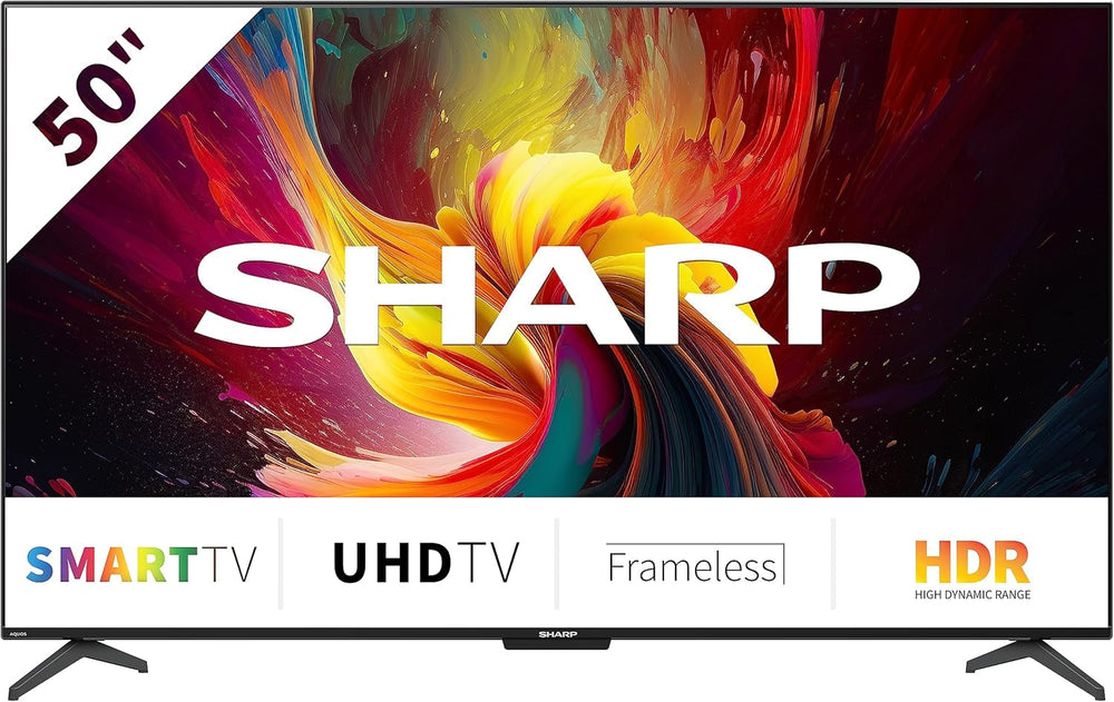 Televizor Android SHARP 50DJ6E, 126 cm (50 inch), 4K Ultra HD, LED TV (Smart TV fără ramă, Harman Kardon), 2023