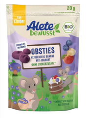 Alete Bewusst Obsties, Afine si Banana cu Iaurt, De la 3 ani, chipsuri de fructe organice liofilizate, 20 grame Mama si Copilul Naty Shop
