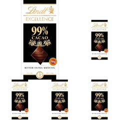 Lindt EXCELLENCE 99% Baton Ciocolată Neagră - Aromă Intensă De Cacao 50g Vegan Premium