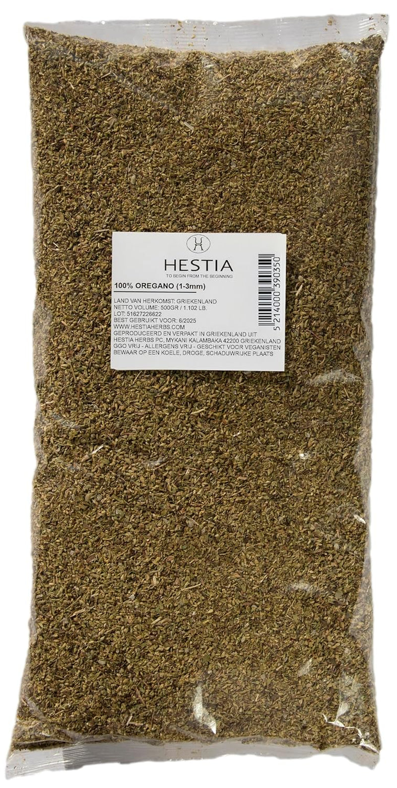 Hestia Herbs Griechischer getrockneter Oregano 500 g, Allergenfrei – Vegan – GVO-frei