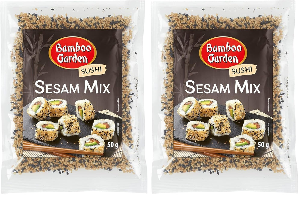 Bamboo Garden - Sushi Sesam Mix , Ideal für die Zubereitung von Sushi aller Art , Hervorragend auch als Topping zahlreicher Gerichte, im Müsli oder Porridge , 1 x 50 g