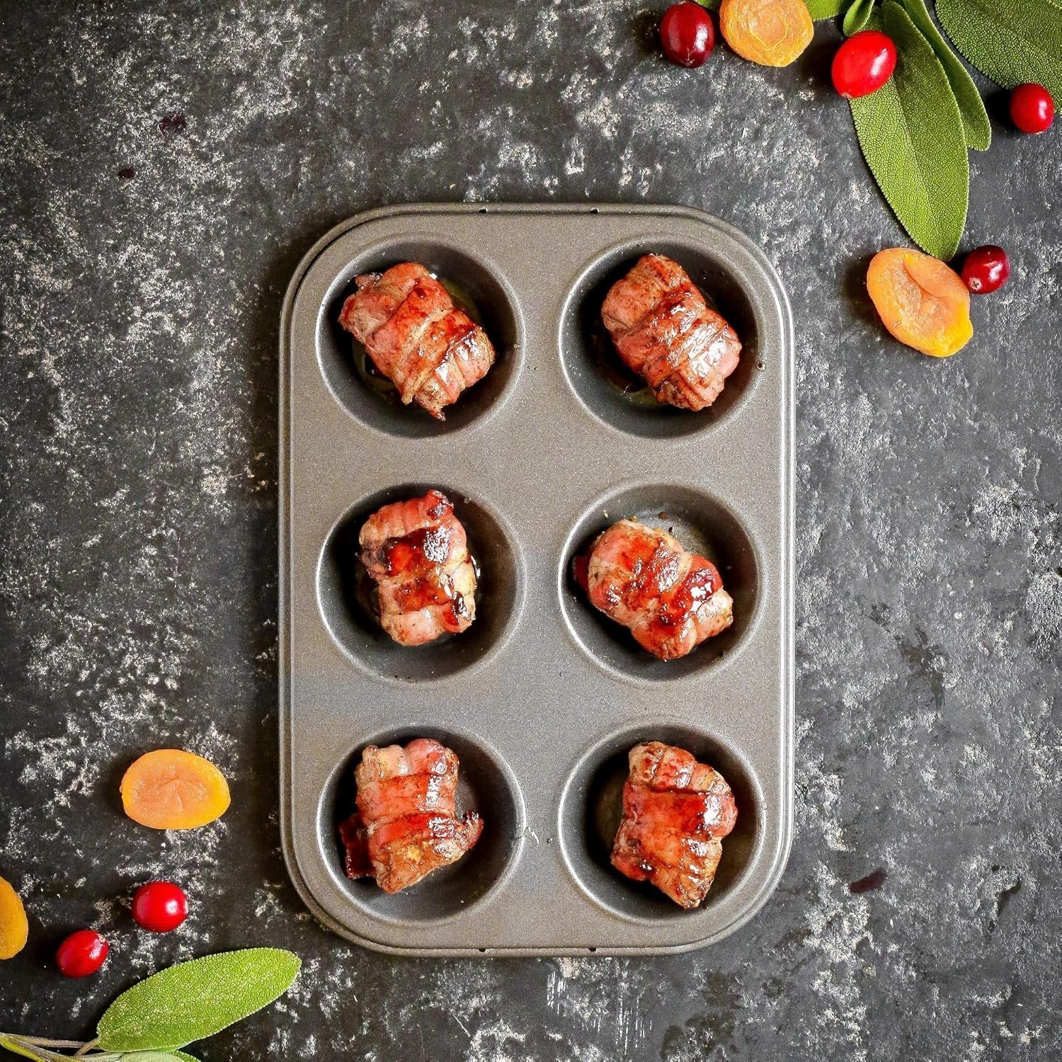 Masterclass 6-Loch-Muffinblech Mit PTFE-, PFOA- Und Bpa-Freiem Antihaftbeschichtung, Robustes 1Mm Dickes Karbonstahlblech, 27 X 18Cm Cupcake-Form Matrite si tavi pentru copt Naty Shop