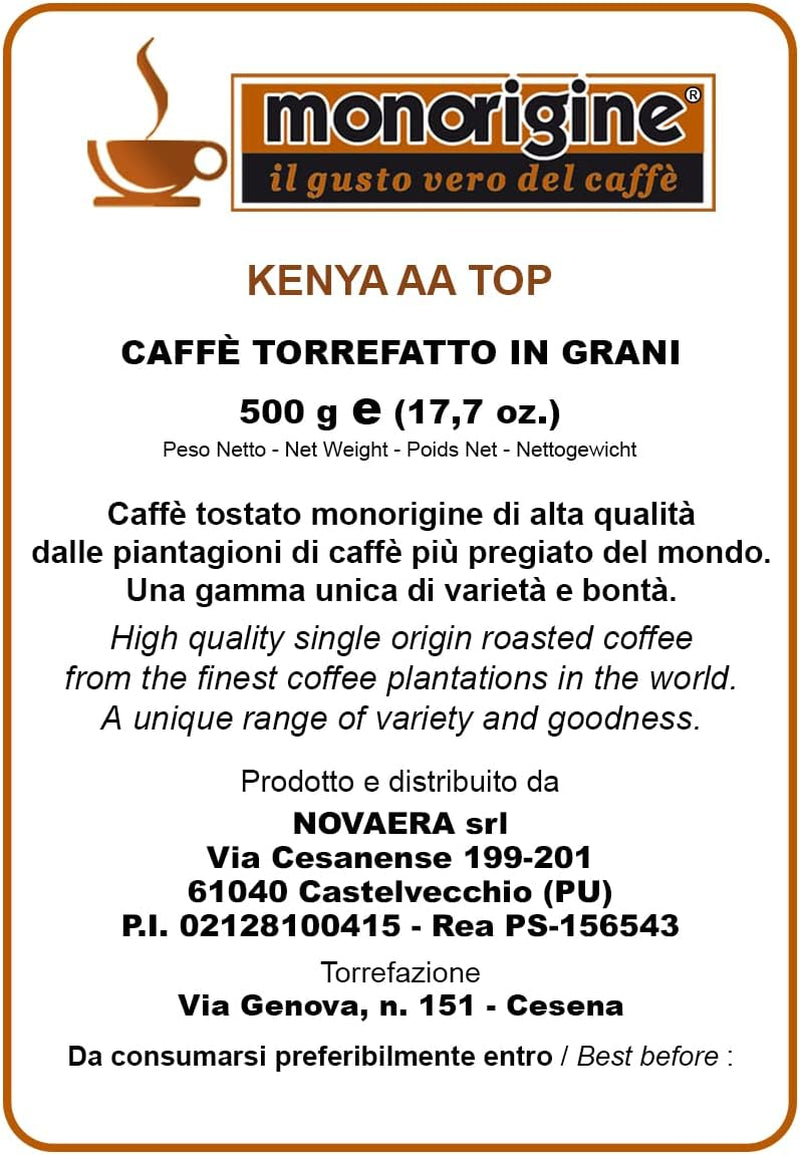 Boabe de cafea Arabica Kenya AA TOP - 500 gr