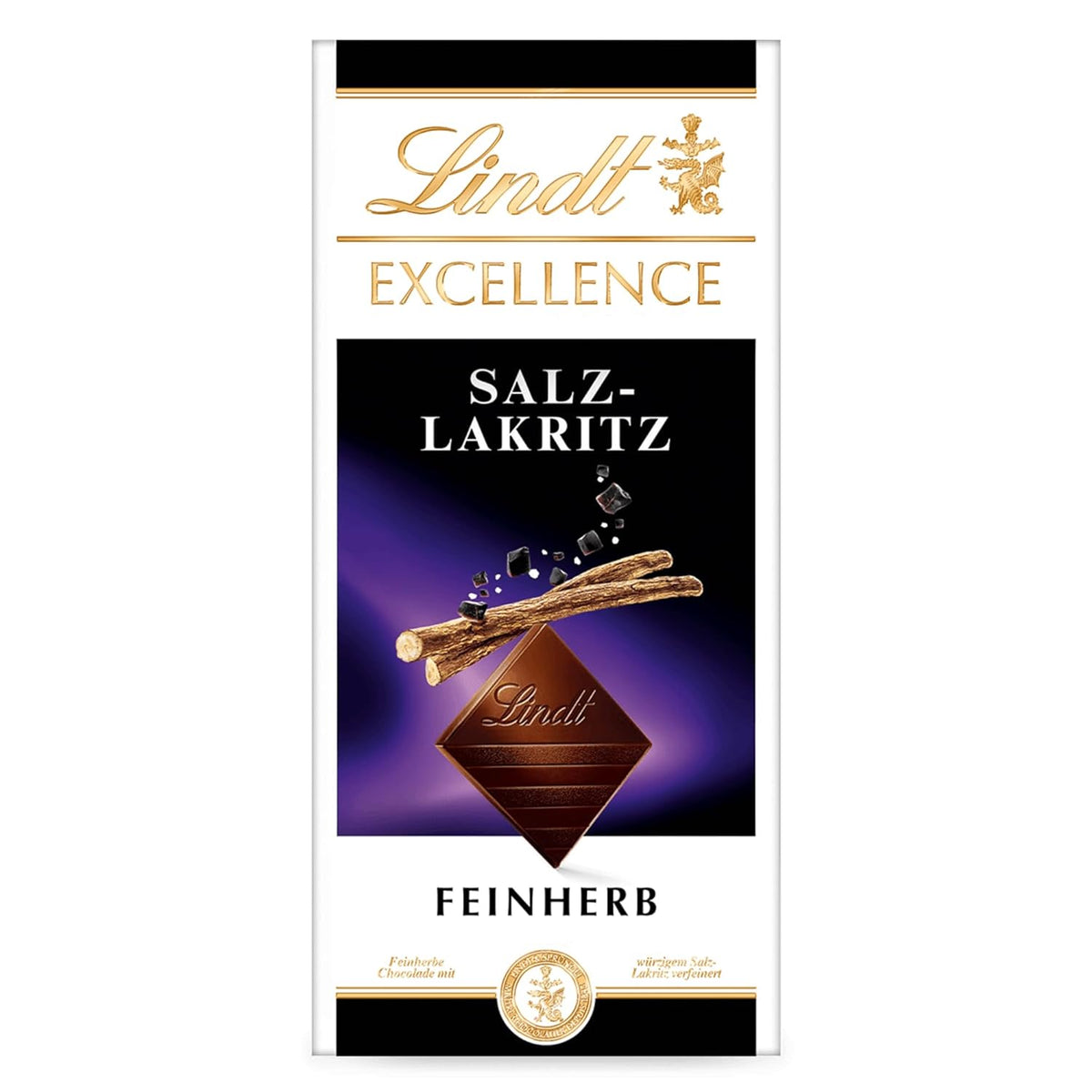Lindt Excellence Lemn Dulce Sărat - Ciocolată Neagră Baton 100g - Aromă Intensă de Cacao