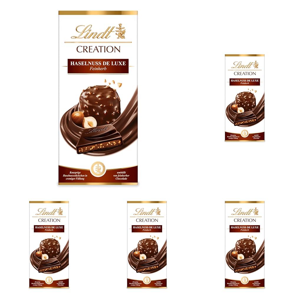 Lindt Creation Hazelnut De Luxe Tabletă - Ciocolată Neagră Cu Alune Crocante Într-o Umplutură Cremoasă