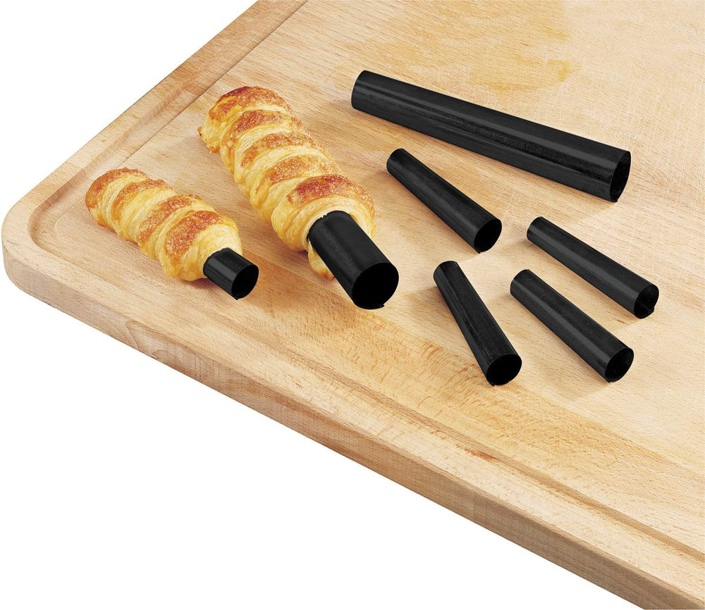 Set de rulouri cu cremă Zenker – Forme de copt premium pentru rulouri delicioase cu cremă, rezistente la căldură până la 230°C, inclusiv cutie practică de depozitare, 6 piese, negru