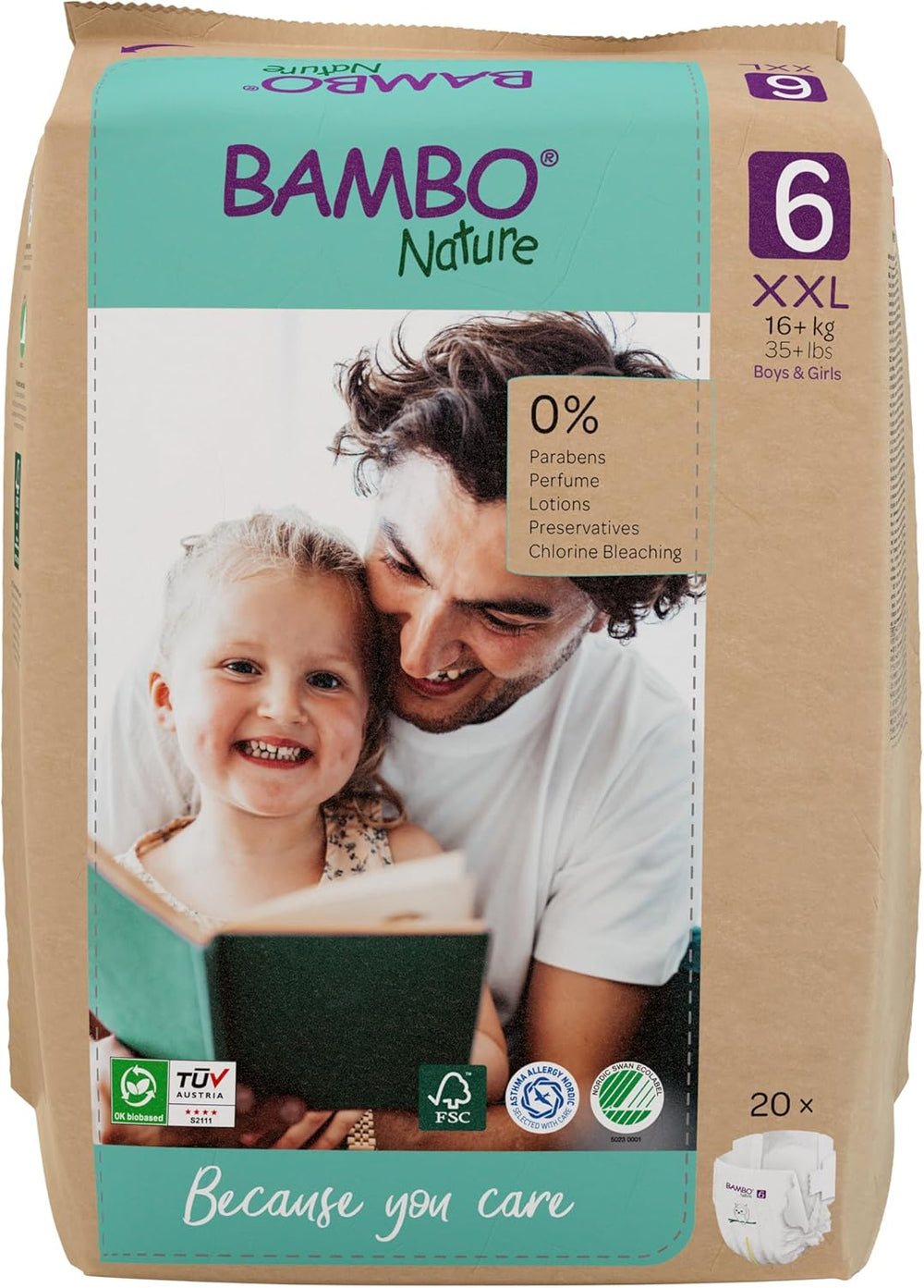 Scutece Bambo Nature pentru bebeluși, mărimea 1 (2-4 kg), cutie lunară de 132 bucăți | Scutece premium cu protecție îmbunătățită împotriva scurgerilor | Confort și libertate supreme pentru nou-născuți | Scutece testate dermatologic