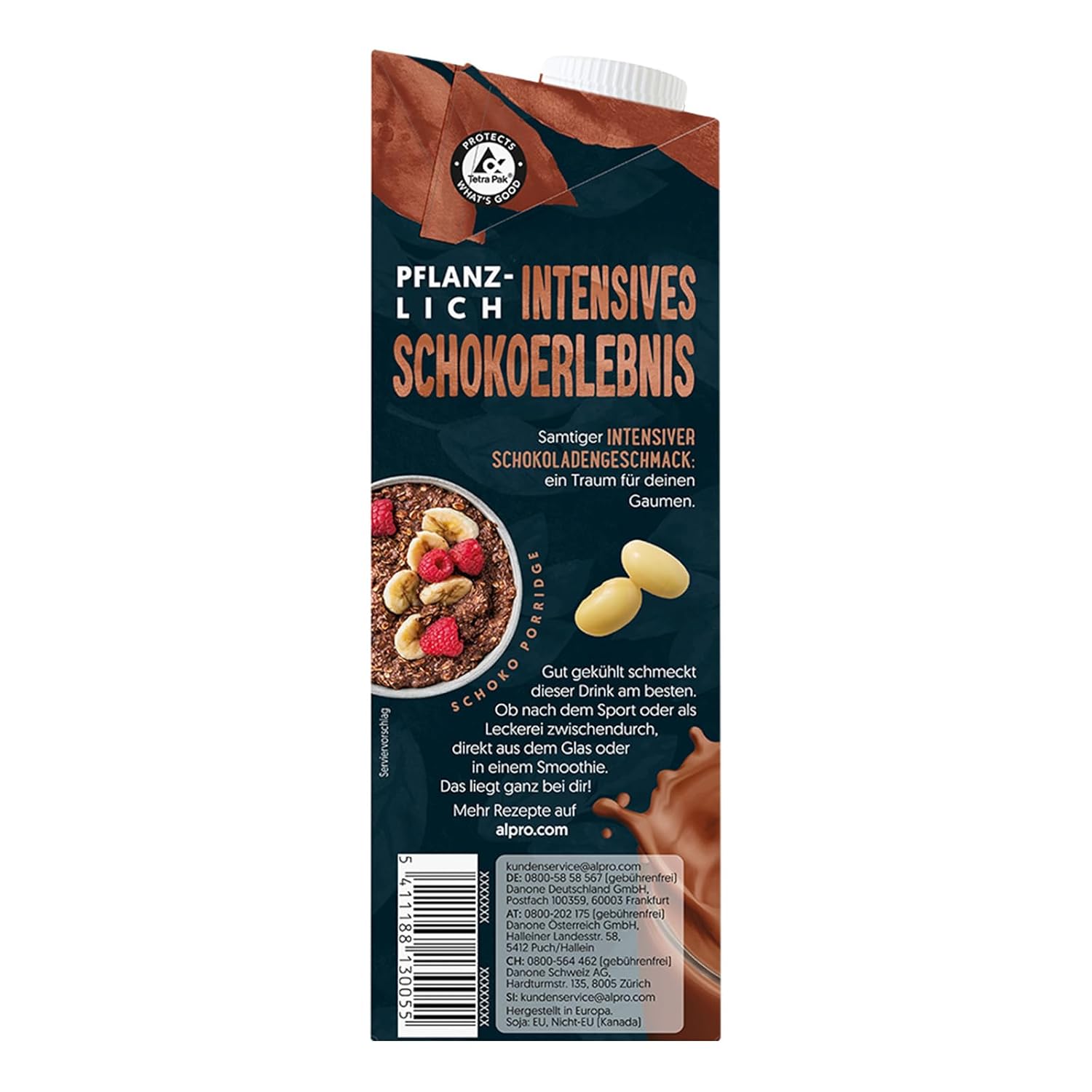 Alpro Sojadrink, Vanillegeschmack, Pflanzlicher Drink, Vegan, Laktosefrei, Glutenfrei, UHT, 15x250ml, 15er Pack