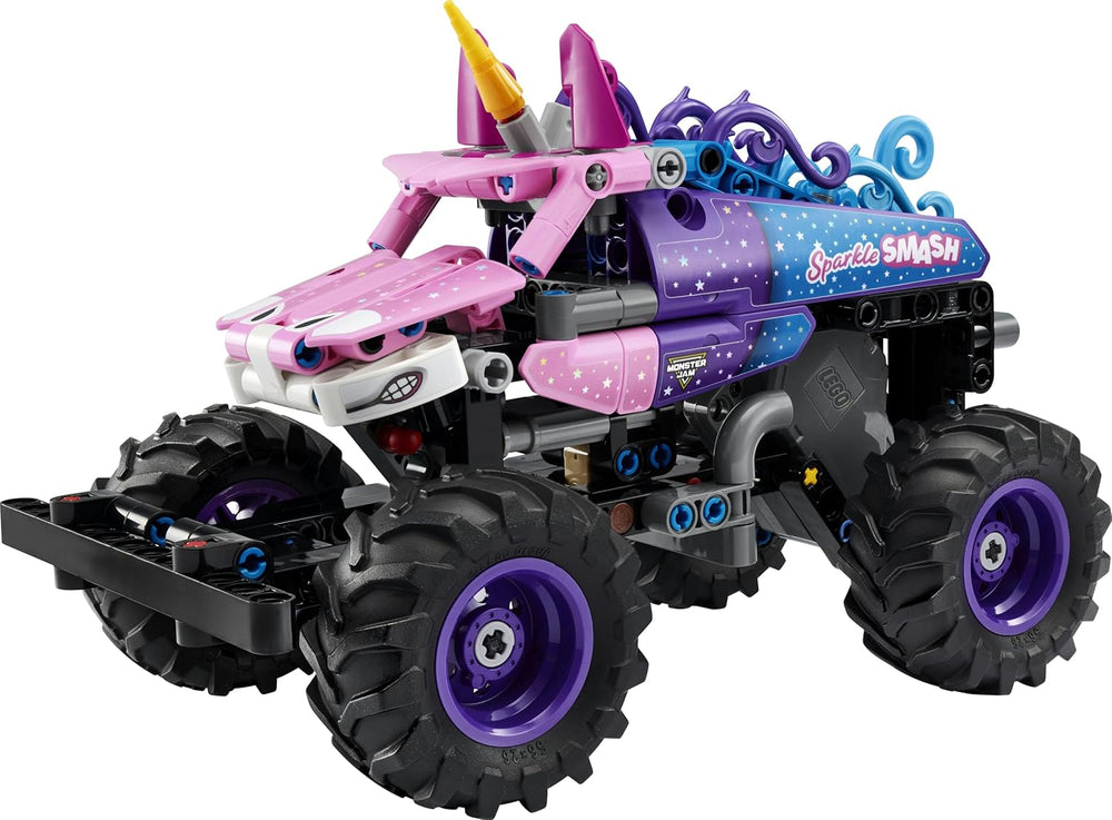 LEGO Technic Monster Jam Sparkle Smash mit Rückziehmotor - Technic Monstertruck & Einhorn Monster Truck Spielzeug - Kreatives Geschenk ab 7 Jahren für Kinder, Mädchen & Jungen - 42220