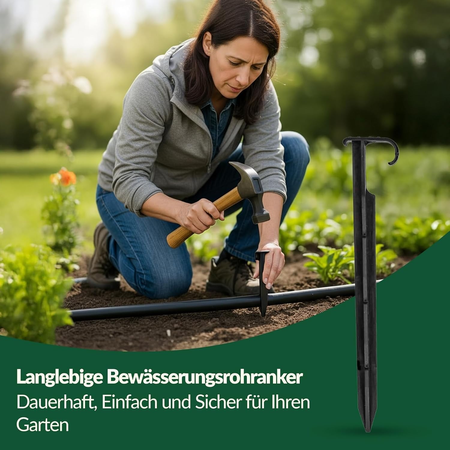 Ancoră de furtun de grădină GARDENIX AquaPIN, 50 de piese, țăruș de pământ, ancoră de fixare pentru furtun de picurare, furtun de irigare, furcă de conectare