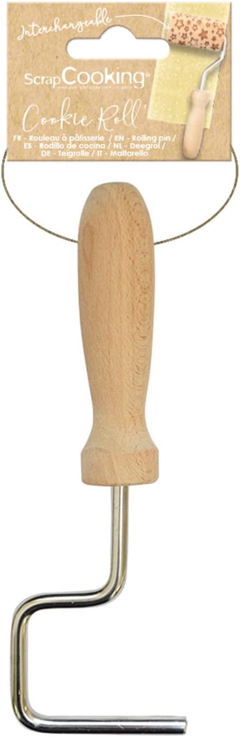 GĂTIT RESTURI - Mâner pentru mini rolă din lemn – Instrument pentru decorare, fursecuri, biscuiți, biscuiți – 5300