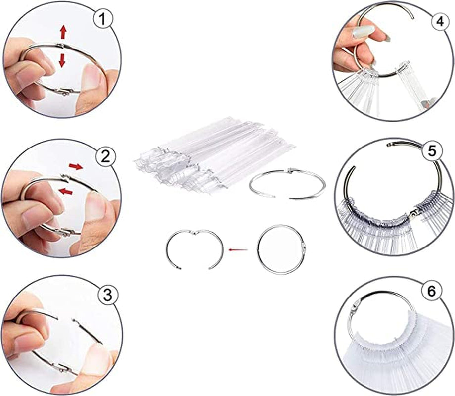 Display pentru unghii, 40 de bețișoare pentru ojă artificială, capsule, evantai practic, nail art