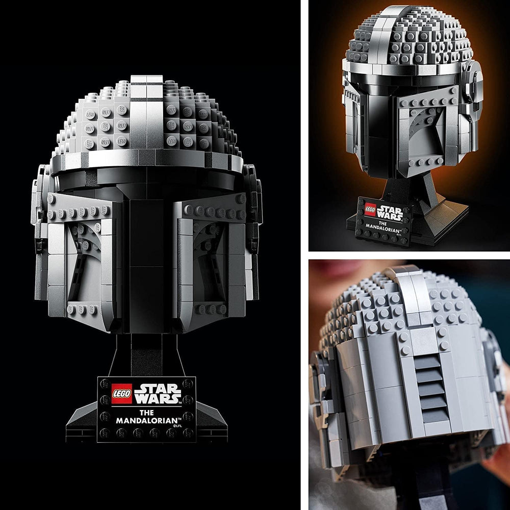 Model LEGO Star Wars Mandalorian Helmet, decorațiune de colecție pentru cameră și un cadou minunat pentru adulți, kit, bărbați, femei, mamă, tată, idee de cadou de colecție 75328 Seturi de constructie Besuche den LEGO-Store