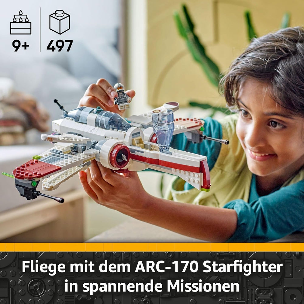 LEGO Star Wars 75402 ARC-170 Starfighter Spielzeug mit 4 Minifiguren inkl. Klon-Piloten und R4-P44 Droide, Sammlerstück, Geschenk für Fans von Die Rache der Sith und Jungen und Mädchen ab 9 Jahren