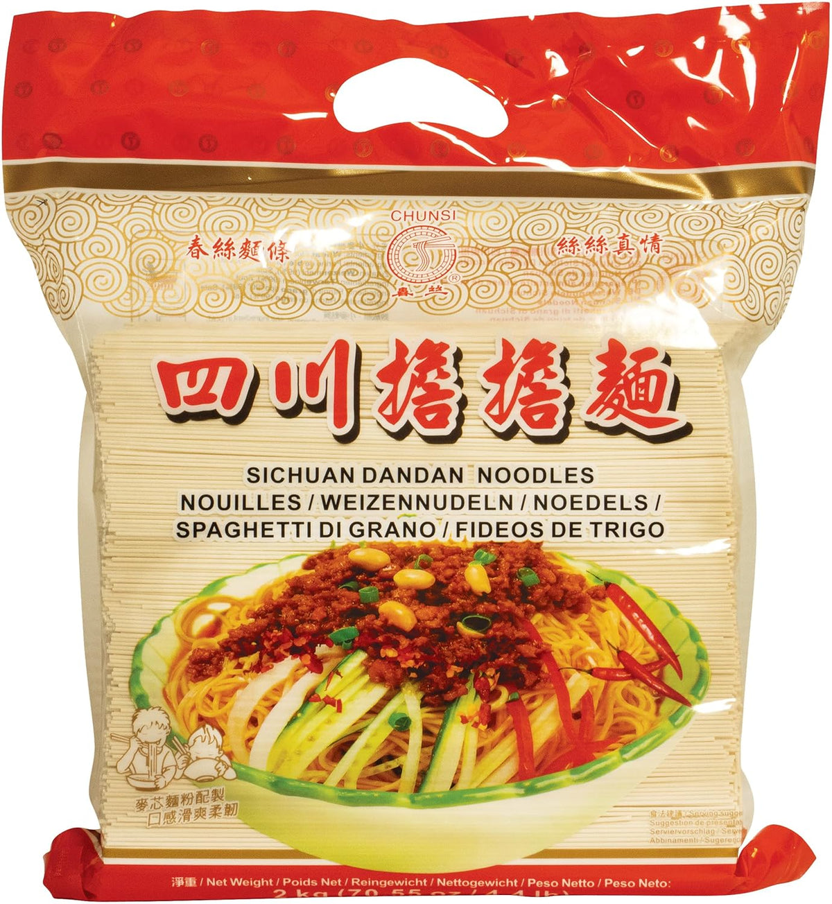 Tăiței de grâu Sichuan, 1 pachet (1 x 2 kg)