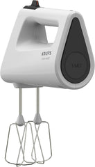 Krups GN4001 3 Mix 4000 Handmixer | 450 Watt | Robustes Design | Variabler Geschwindigkeitsregler | Turbo- Und Auswurf-Funktion | Inkl. 2 Rührbesen Und 2 Knethaken | Weiß/Grau Bucatarie Naty Shop