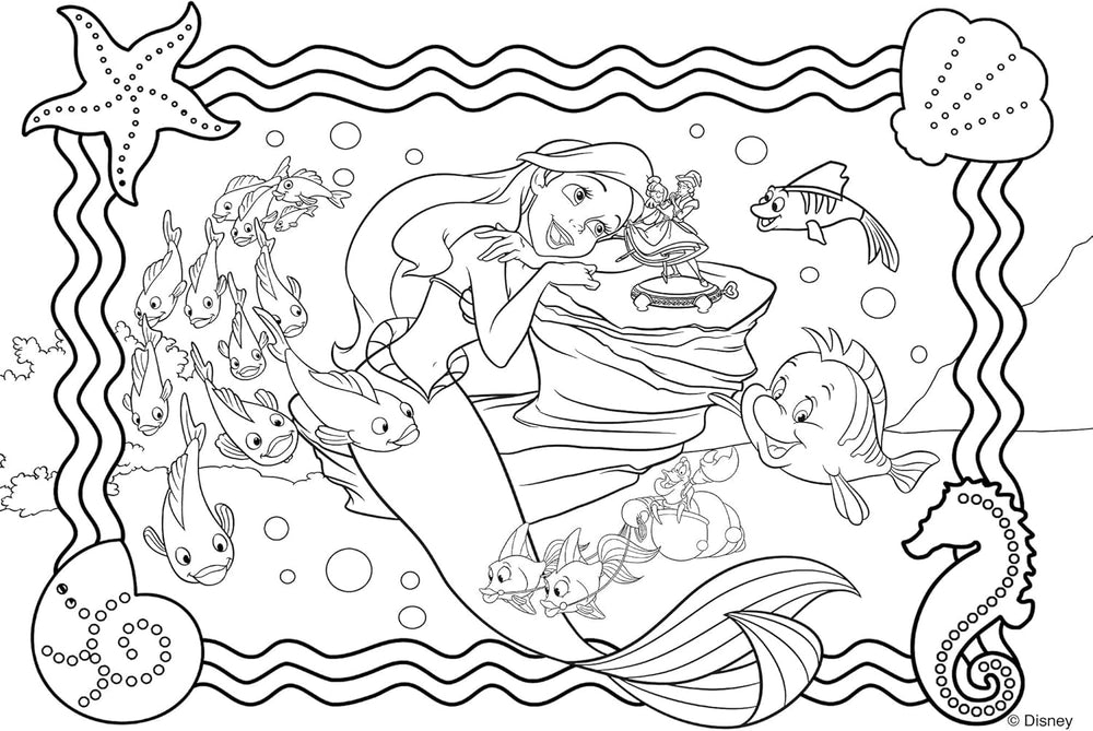 Lisciani - DISNEY Puzzle Ariel - Recreează și colorează scenele din cutiile tale preferate - de la 7 ani - PUZZLE DE MARE DIMENSIUNE cu 250 de piese - Încurajează dexteritatea Puzzle Naty Shop