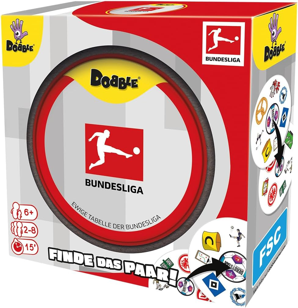 Dobble Bundesliga, joc de familie, joc de cărți, 2-8 jucători, vârste 6+, 15 minute, germană