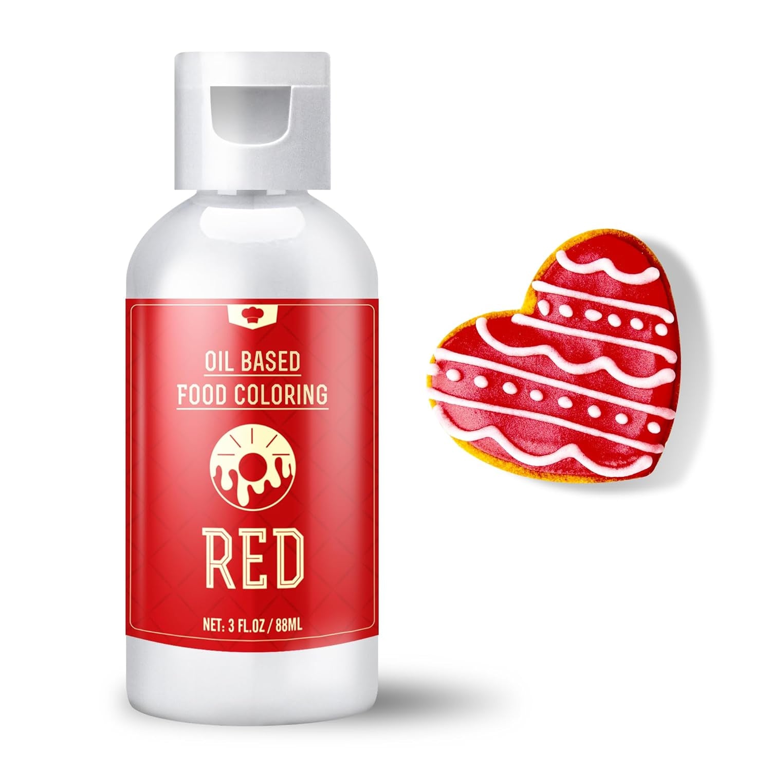 Colorant alimentar liposolubil pentru ciocolată - 88 ml colorant alimentar pe bază de ulei pentru fondant, copt, prăjituri, fursecuri - Colorant alimentar lichid fără aromă pentru unt de cacao, prăjituri, cremă de unt (alb)