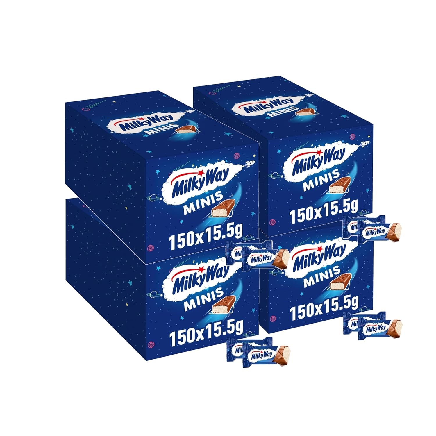 Mini batoane de ciocolată, pachet vrac de ciocolată, cremă de lapte ușoară, 150 x 15,5 g, 2,3 kg