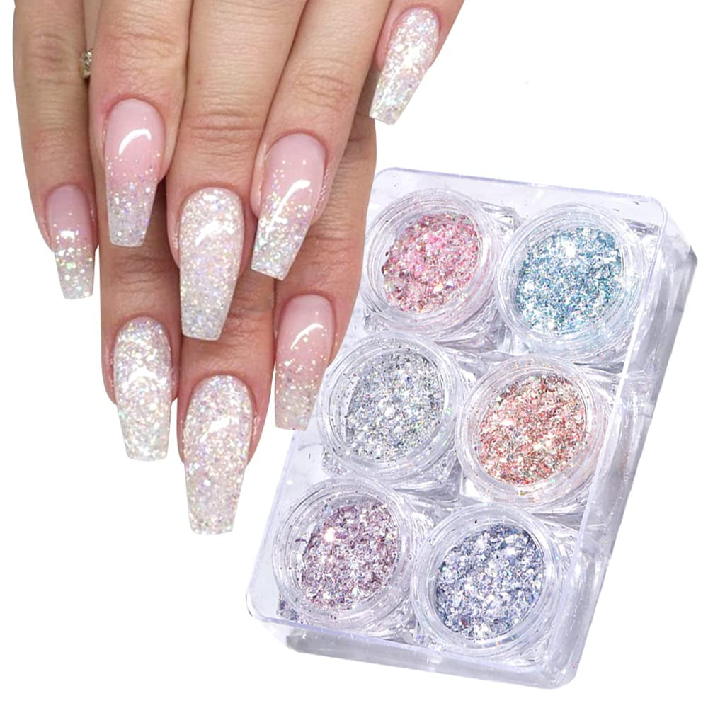 GZSY Nail Art Strasssteine Nagel Perlen Weiß 12Raster Nagel Charms Nageldesign Zubehör Perle Nail Art