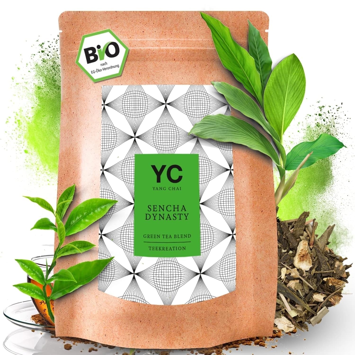 YC Yang Chai Sencha Ceai verde BIO 250G - Ceai japonez vrac cu aromă de bergamotă - Ceai verde japonez original „Sencha Dynasty” din culturi ecologice controlate