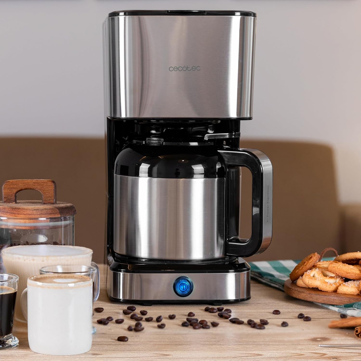 Cafetieră cu picurare Cecotec Coffee 66 Drop & Thermo, 950 W, 1,2 L, 10 cești, tehnologie ExtremeAroma, funcție anti-picurare, indicator nivel apă, filtru principal reutilizabil, protecție la supraîncălzire