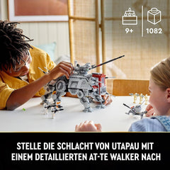 LEGO Star Wars At-Te Walker, model de jucărie mobil, set cu minifigurine, inclusiv 3 Clone Troopers, Droizi de luptă și Dwarf Spider Droid 75337 Seturi de constructie Besuche den LEGO-Store