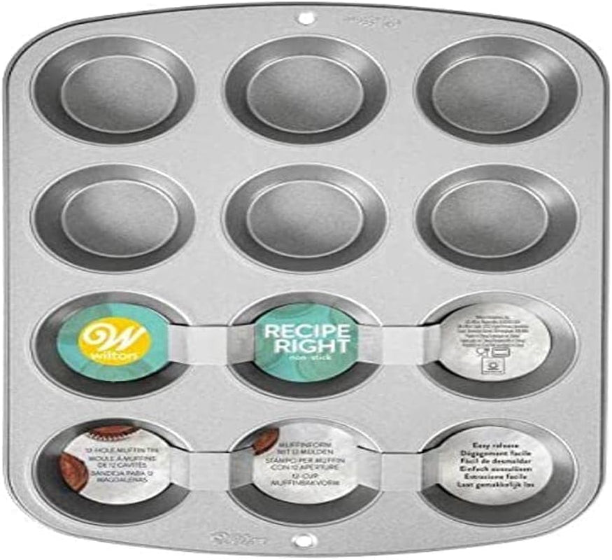 Wilton 03-3118 Cupcake- /Muffin-Backform, Recipe Right, Antihaft, 12 Vertiefungen, Grau Matrite si tavi pentru copt Naty Shop